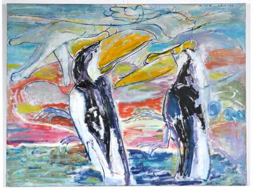 Anton Vrede - Strange relationship - oil on canvas - 95x125 cm - 1987