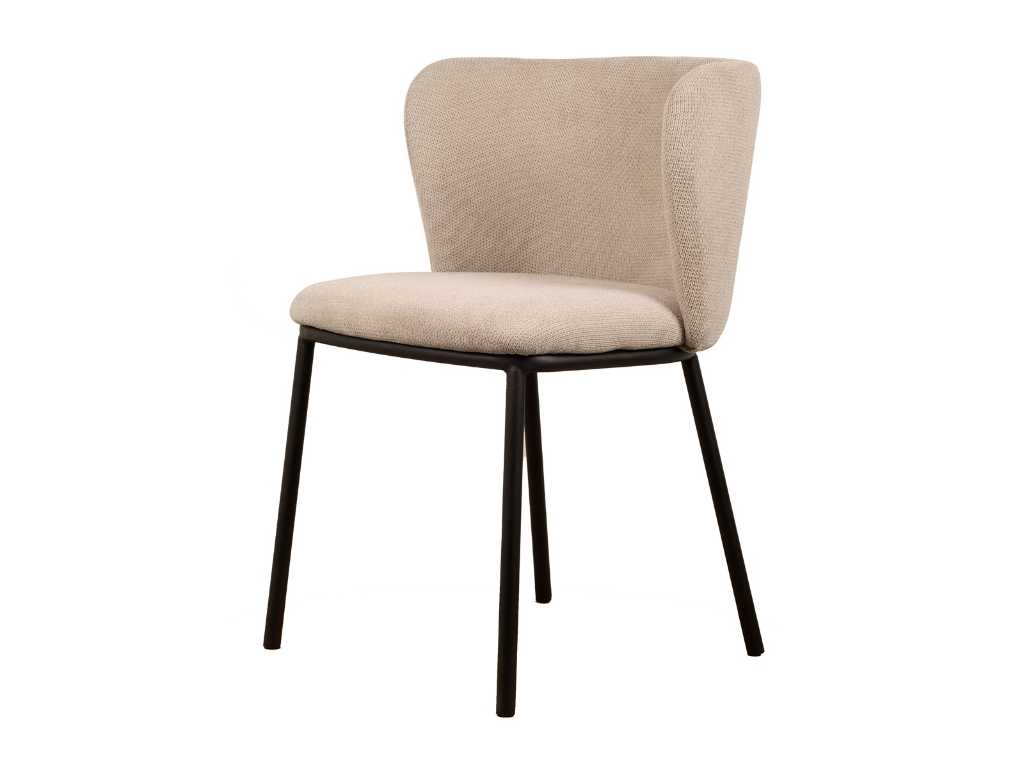 6x Design scaun de sufragerie bej țesătură