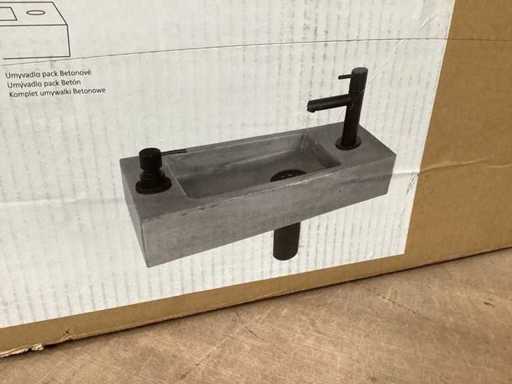 DIFFERNZ Waschbecken Jax Beton, kompletter Satz