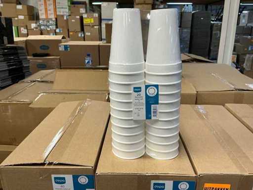 Partij Depa Reusable bekers wit 510ml (960x)