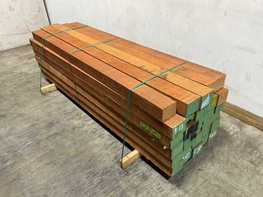 Dark Red Meranti hardwood beam - 245x13x10.5 cm (15x)