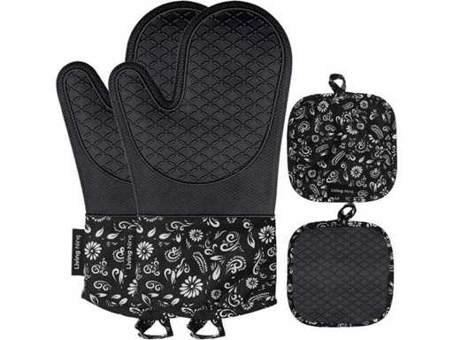 Living Nine Topfhalter, Ofenhandschuhe, Set, hitzebeständig bis zu 350 Grad (10x)