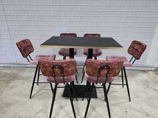 Bartisch-Set bestehend aus 1 Tisch und 6 Hockern