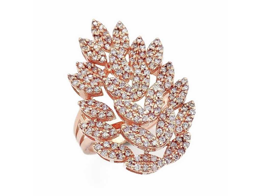 Majestätischer Luxusring Natürliche Fancy-Diamanten in Pink 0,82 Karat