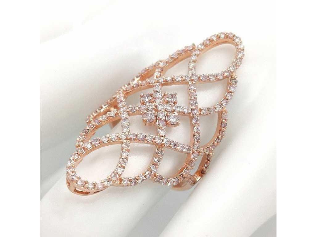 Majestätischer Luxusring Natürliche Fancy-Diamanten in Pink 1,46 Karat
