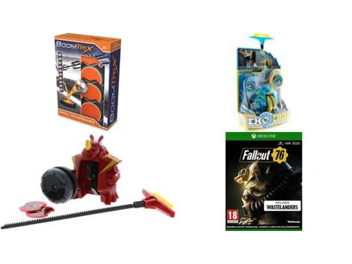 Boomtrix Refill Trampoline + Exocrash Bear Blue + Exocrash Rhino Red + Fallout 76 - Xbox One + Goliath Triominos Sunshine Blue 24 Stones