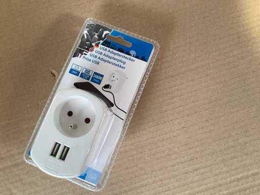 Prise Domino avec chargeur USB double (64x)
