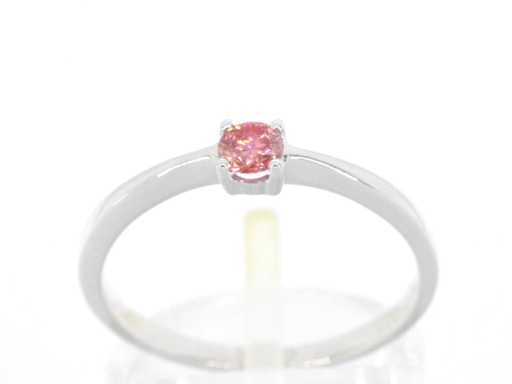 Weißgoldring mit rosa Diamant