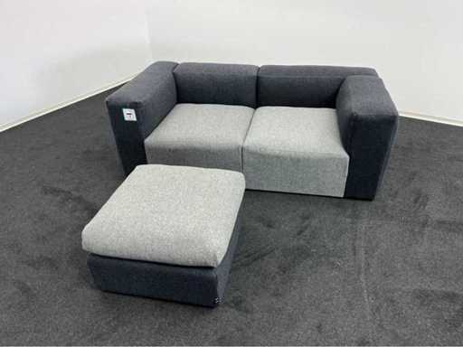Divano morbido HAY Mags + Sgabello | Divano Lounge Modulare: Design Fabric Classic