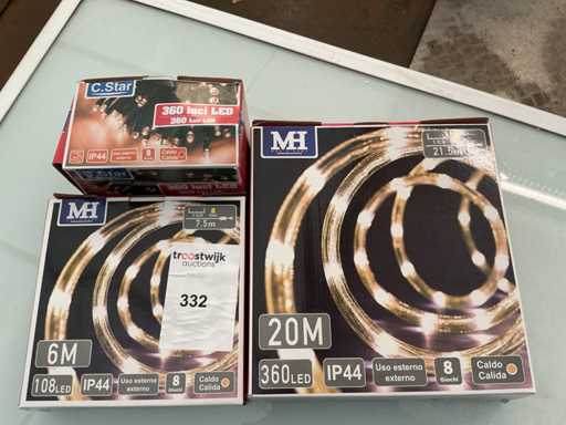 C.Star. Schutzart IP44. Weihnachten LED-Beleuchtung Girlande. (3-fach)