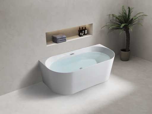 Mawialux Baignoire îlot en acrylique - blanc mat