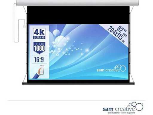 Sam Creative - PSHTZ204115 - Écran de projection électrique 4K|UHD Cinema 16:9 92" 204x115 cm