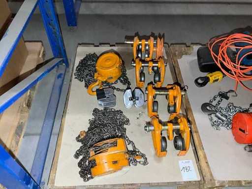 Pallet met hefapparatuur