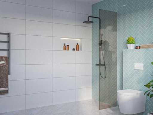 Panou de duș walk-in 8mm, sticlă afumată ușor de curățat 50x200cm