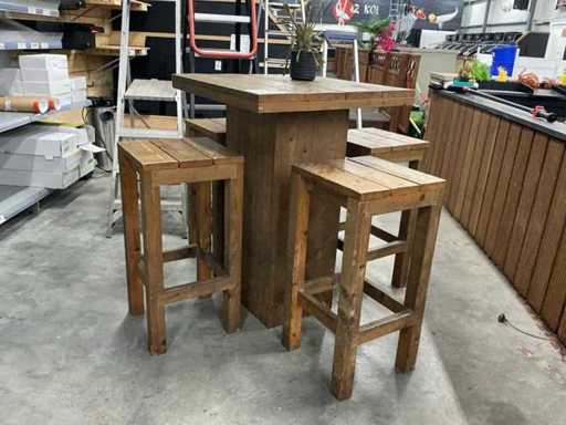 Stół barowy z 4 stołkami