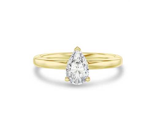 18 carat gold ring with 1.06 ct pear diamond - D/VS1 (IGI)