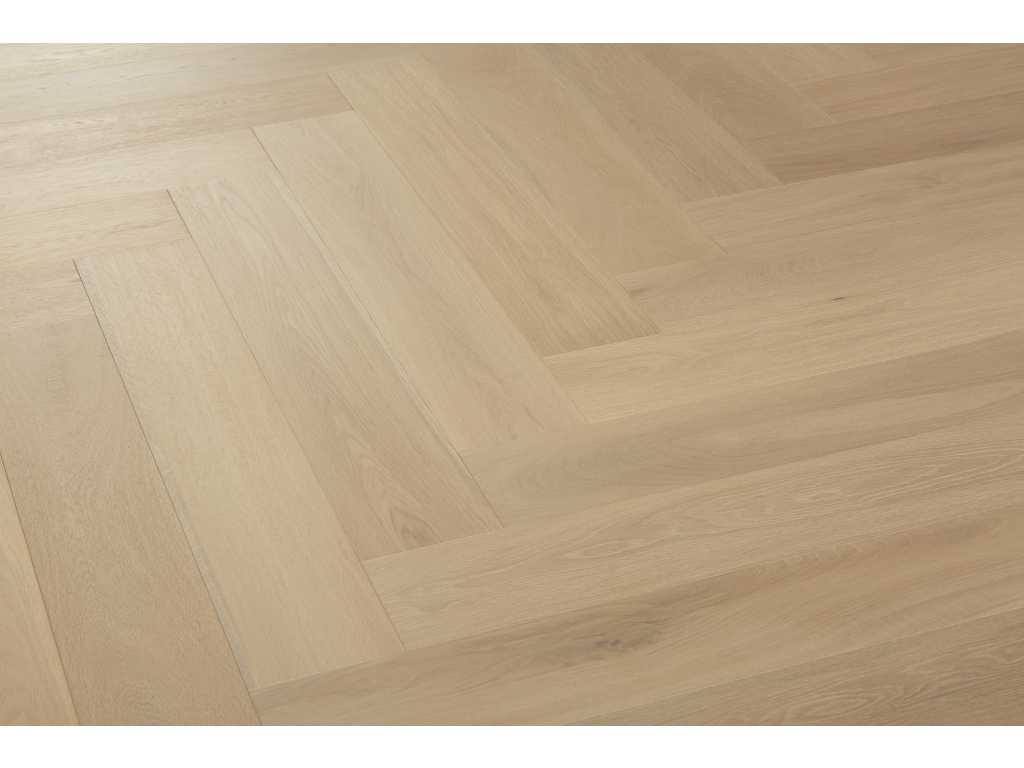 60 m² Oak multi-layer herringbone parquet floor Sand Oak