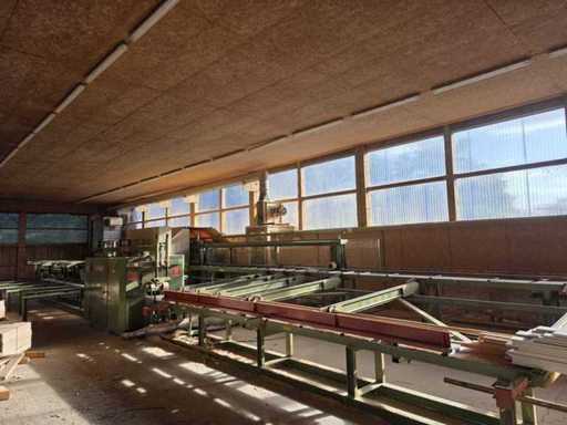 1997 Hundegger K1-A - A CNC carpentry machine with HM-C 4-sided planer, hump extractor, Kaeser compressed air system and spare parts