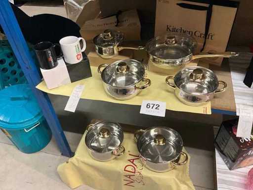 12-piece cooking pot set GSW+coffee mugs