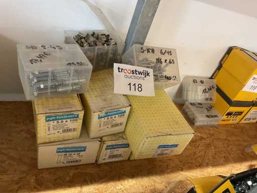 9 dozen ankerbouten; schroeven