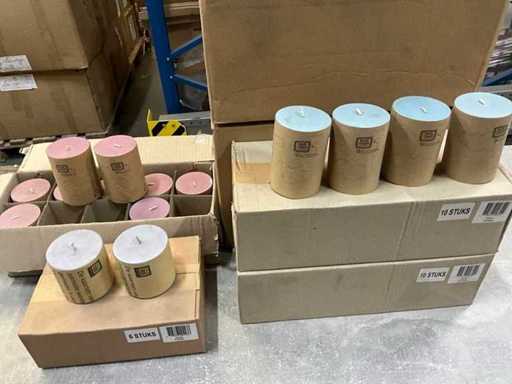 Fair Trade diverse kleuren kaarsen +/- Ø7 cm (121x)