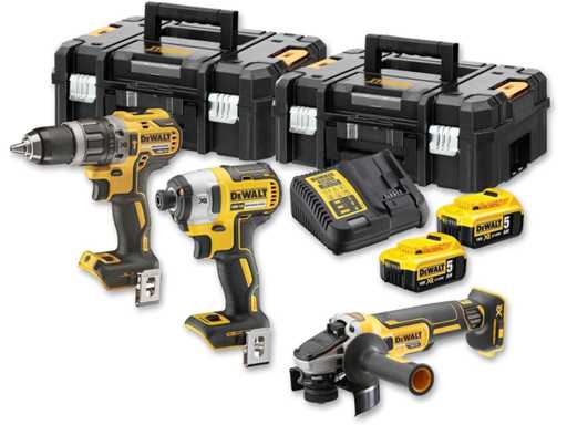 DeWALT Kit 3 Outils XR 18V 5Ah Li-ion Brushless DCK384P2T-QW