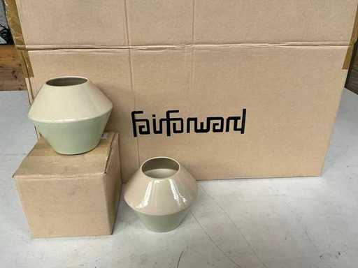 Fair Trade vaas keramiek duodip +/- Ø13 x 13 cm hoog (144x)