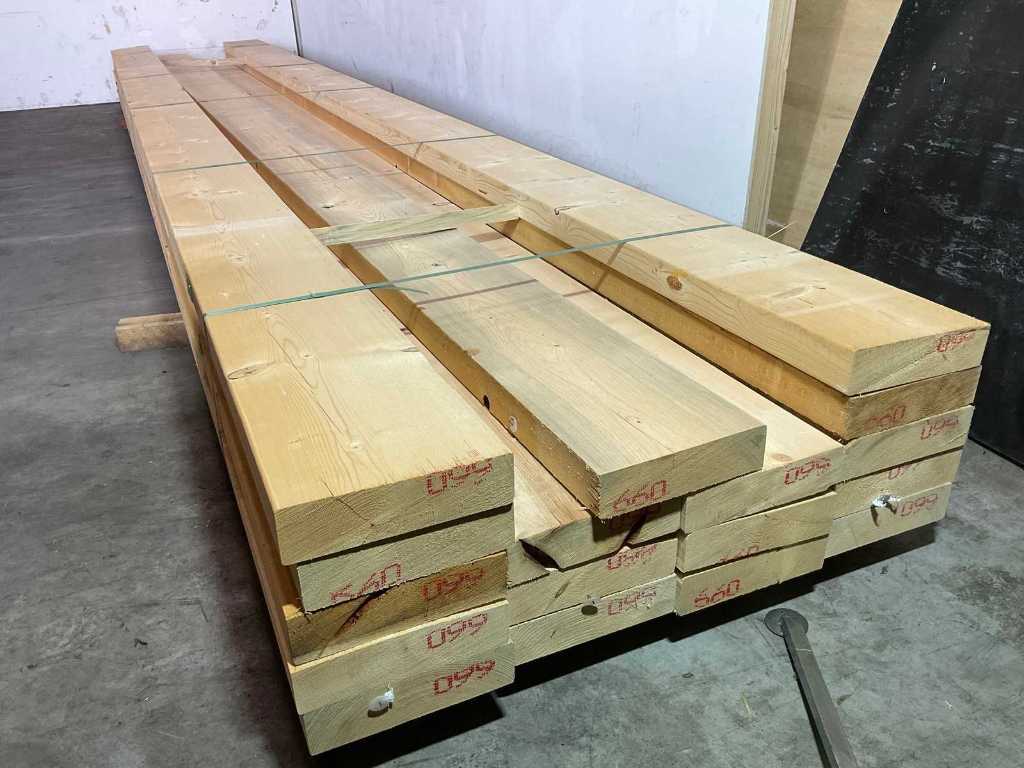 Spruce beam 660x27x7.5 cm (4x)