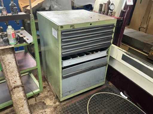 Drawer cabinet including tools