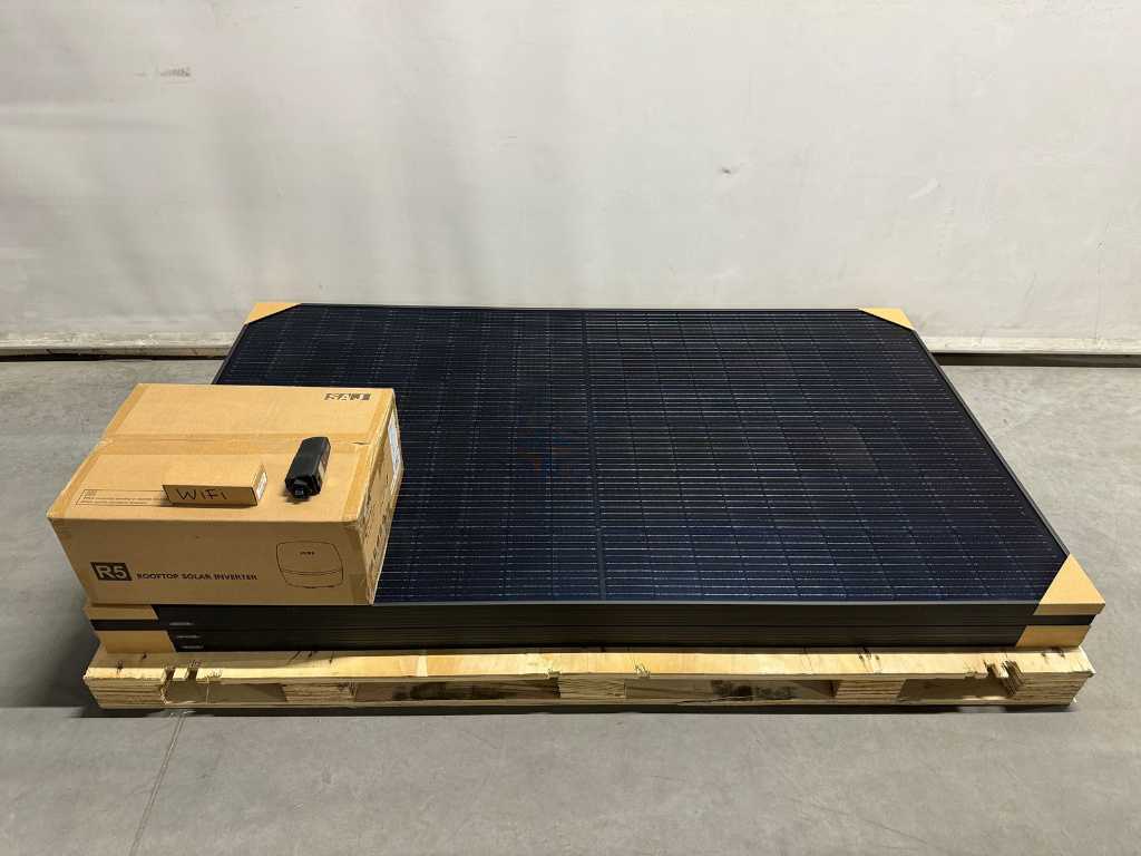 Exiom - set di 4 pannelli solari full black (375 wp) e 1 inverter SAJ 1kW (monofase)