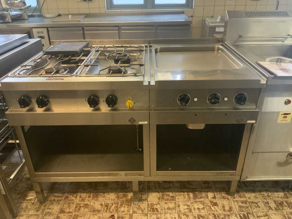 MKN 4 burner stove with griddle
