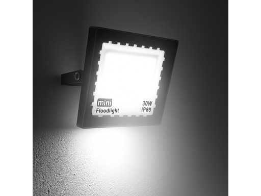 LED Schijnwerper 30W MINI – 6500K Koud wit – IP65 – 2400 lm – SMD (x60)