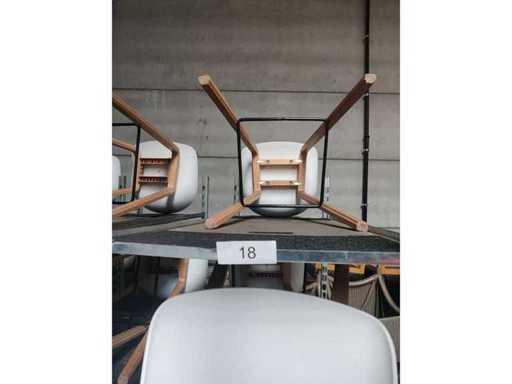 8x white bar stool (wooden frame (excl. transport cart) (8x)