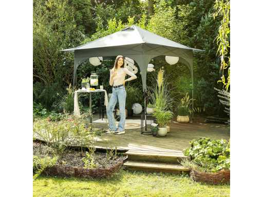 GREEN LOUNGE folding headliner with push-up function, UV sun protection 80+ - Taupe - 300x410cm