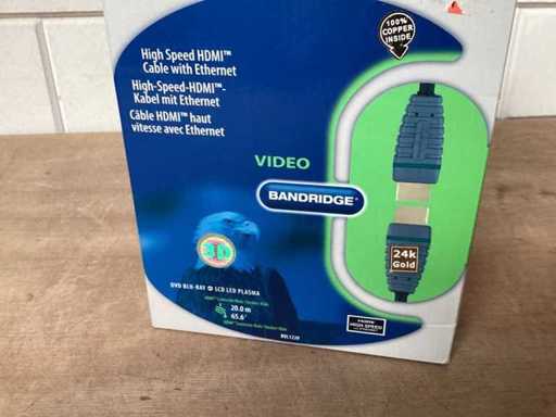Cavo HDMI BANDRIDGE, alta velocità, lunghezza 20 metri