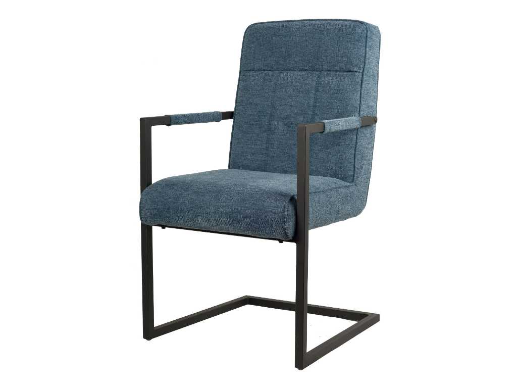 4x Chaise de salle à manger design tissage bleu