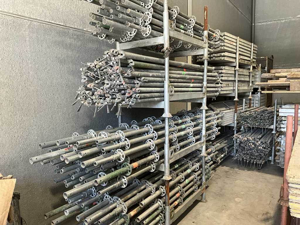 Large batch of various galvanized scaffolding parts