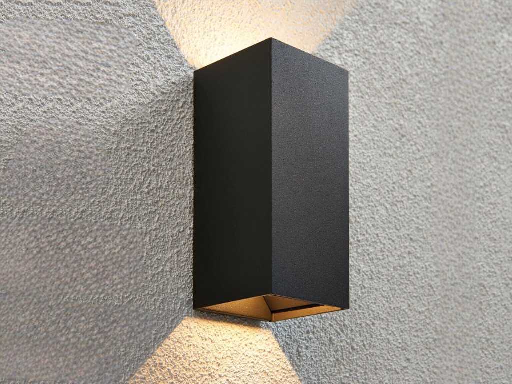 12W LED piaskowa czarna Kinkiet prostokątna duo light regulowana wodoodporna (4x)