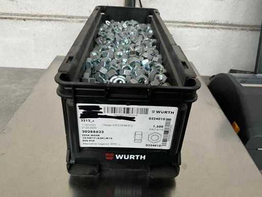 Würth 16.83 kg Zeskantmoer M10 in stapelbare bak