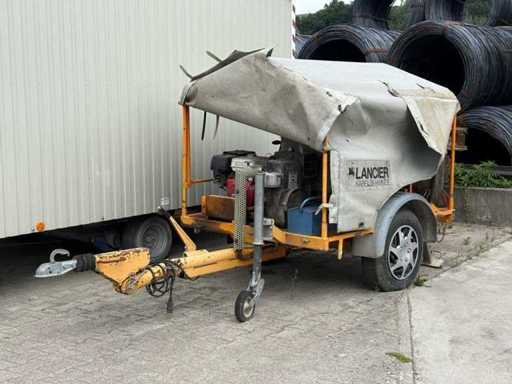 LANCIER cable pulling winch on single-axle trailer