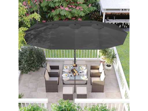 Dubbele parasol - 460 x 270 cm - antraciet