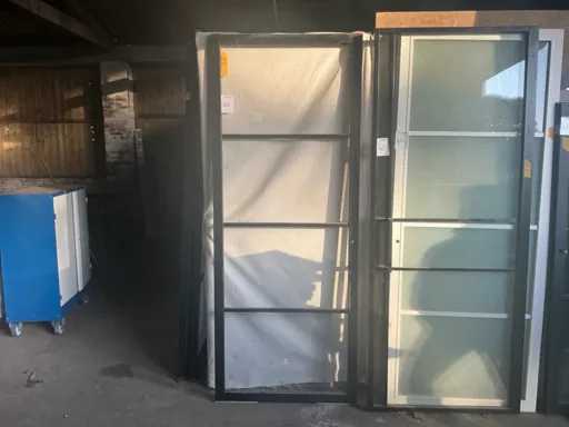 Porte intérieure aspect acier 91x231.5cm noir