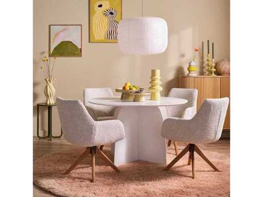 fonQ- Noux Dining Table Ø 120 cm - Biały - Dining Table