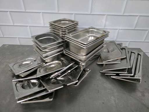 Plateau gastronorm en acier inoxydable avec couvercle (20x)