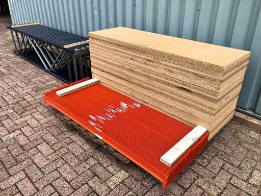 Legbordstelling, grootvakstelling. Grote partij. 500mm diep