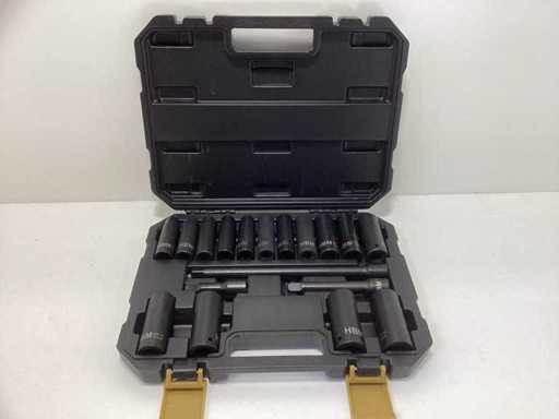 HBM 18-teiliger Steckschlüsselsatz – 1/2" – Schlagsüllen