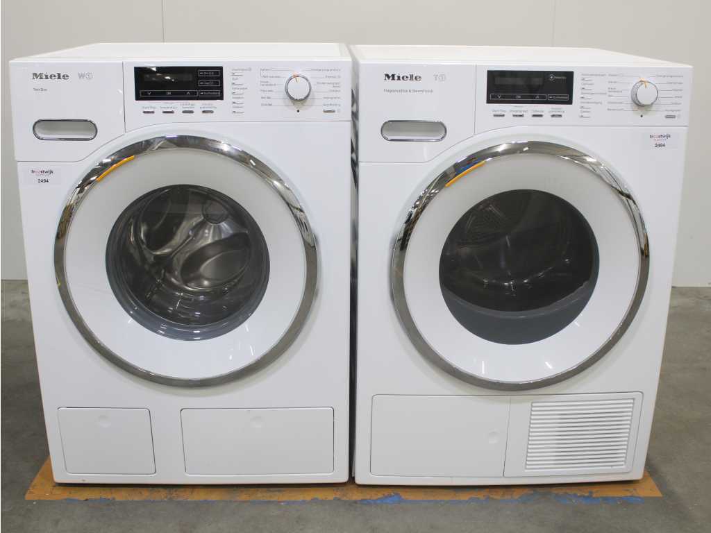 Machines à laver Miele W1 TwinDos et sèche-linge Miele T1 FragranceDos et SteamFinish