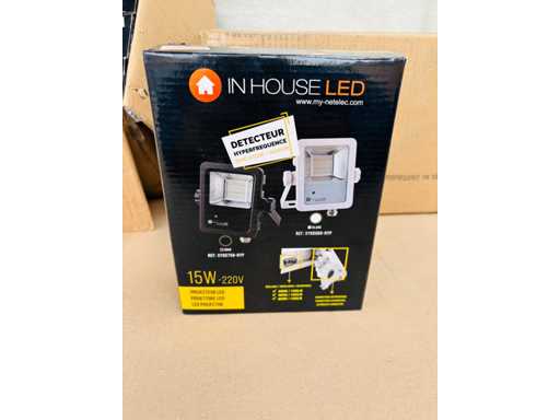 NETELEC - In-House LED (x1) - Microgolfdetector - 15W/220V - zwarte kleur 
