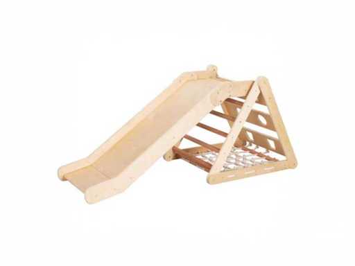 Sunny Sammie 2-in-1 houten klimdriehoek met glijbaan