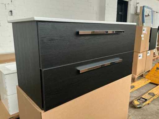 Sanox Seville Bathroom Furniture Black Oak 100cm